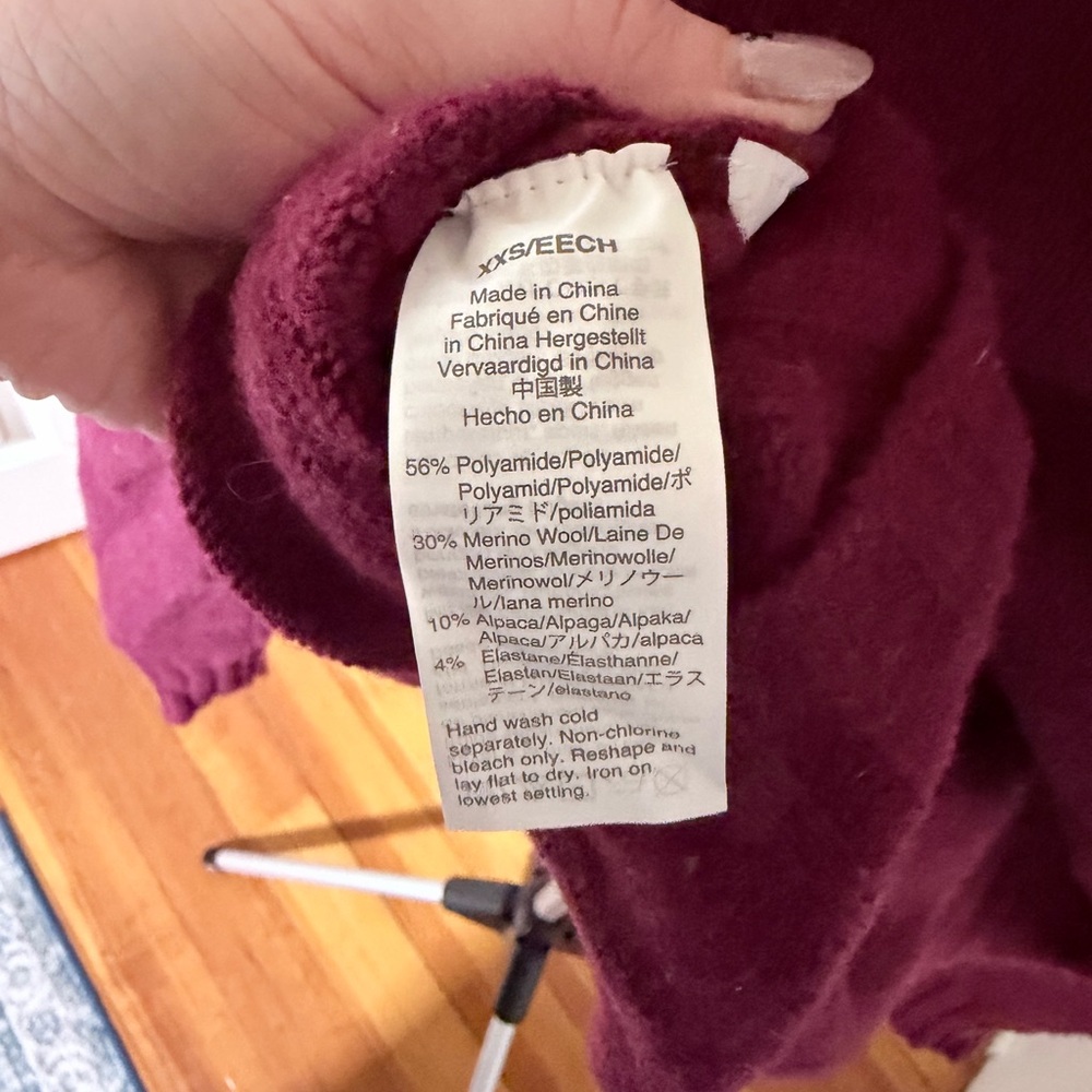 Merino Wool Blend Maroon Sweater - Picture 6 of 6